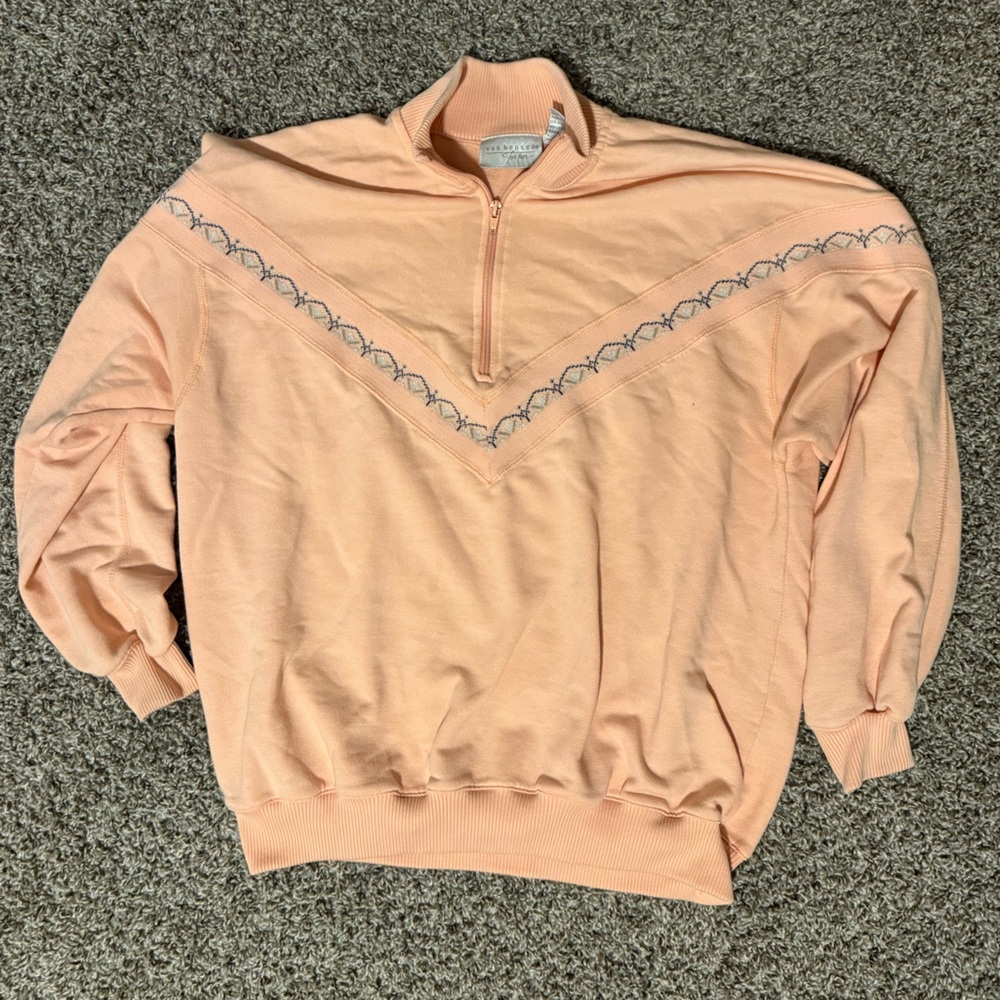 Vintage Coral Western Quarter-Zip